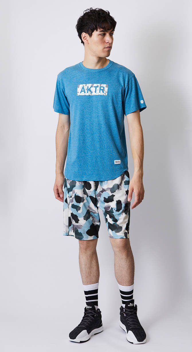 AKTR BLEEDING CAMO BOX LOGO TEE BLUE