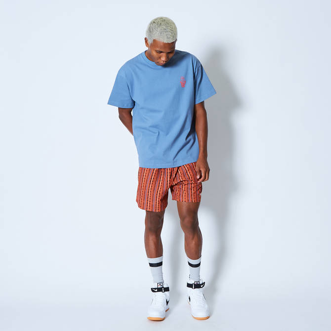 AKTR TRIBE STRIPE SHORT WIDE PANTS ORANGE【121-003002】