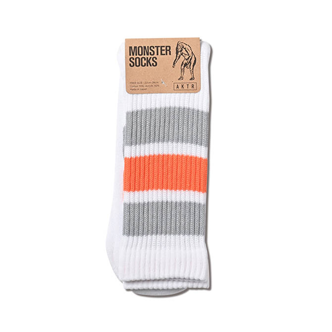 AKTR MONSTER SOCKS【WHITExGRAY】