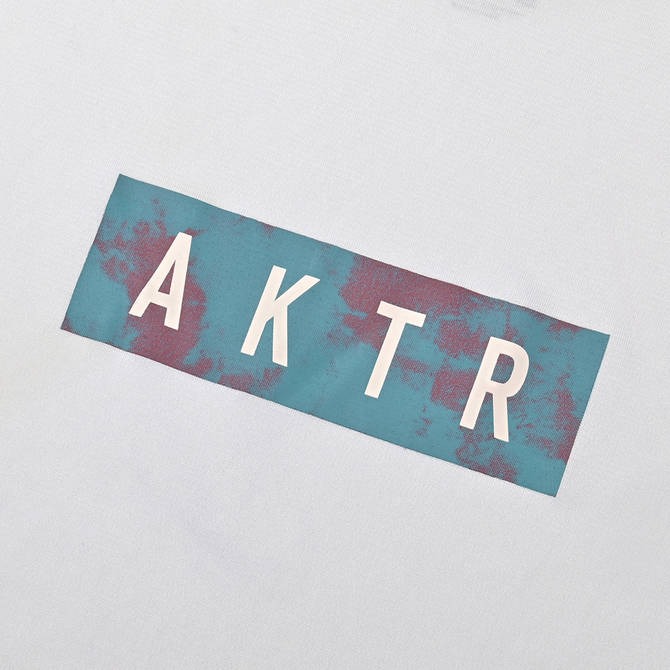 AKTR MIXTURE TIEDYE LOGO SPORTS TEE【123-006005】WH