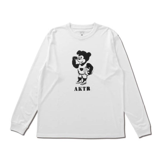 AKTR STENCIL NICK L/S SPORTS TEE WH【223-017005】