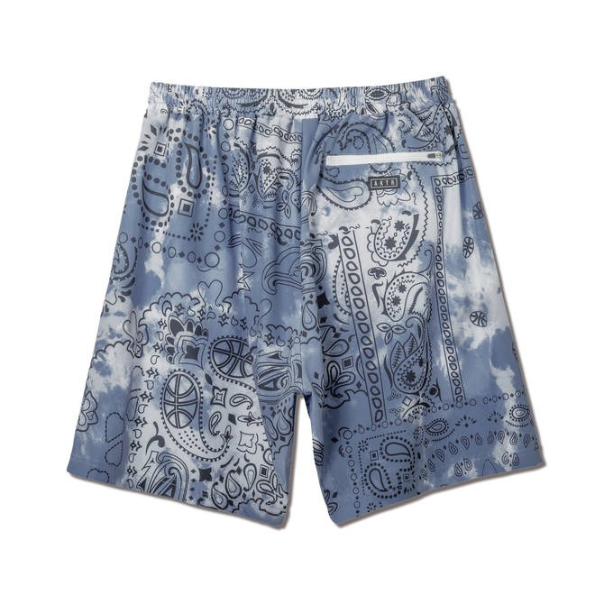 AKTR PAISLEY TIE DYE 6.5-INCH SHORTS BL【223-035002】