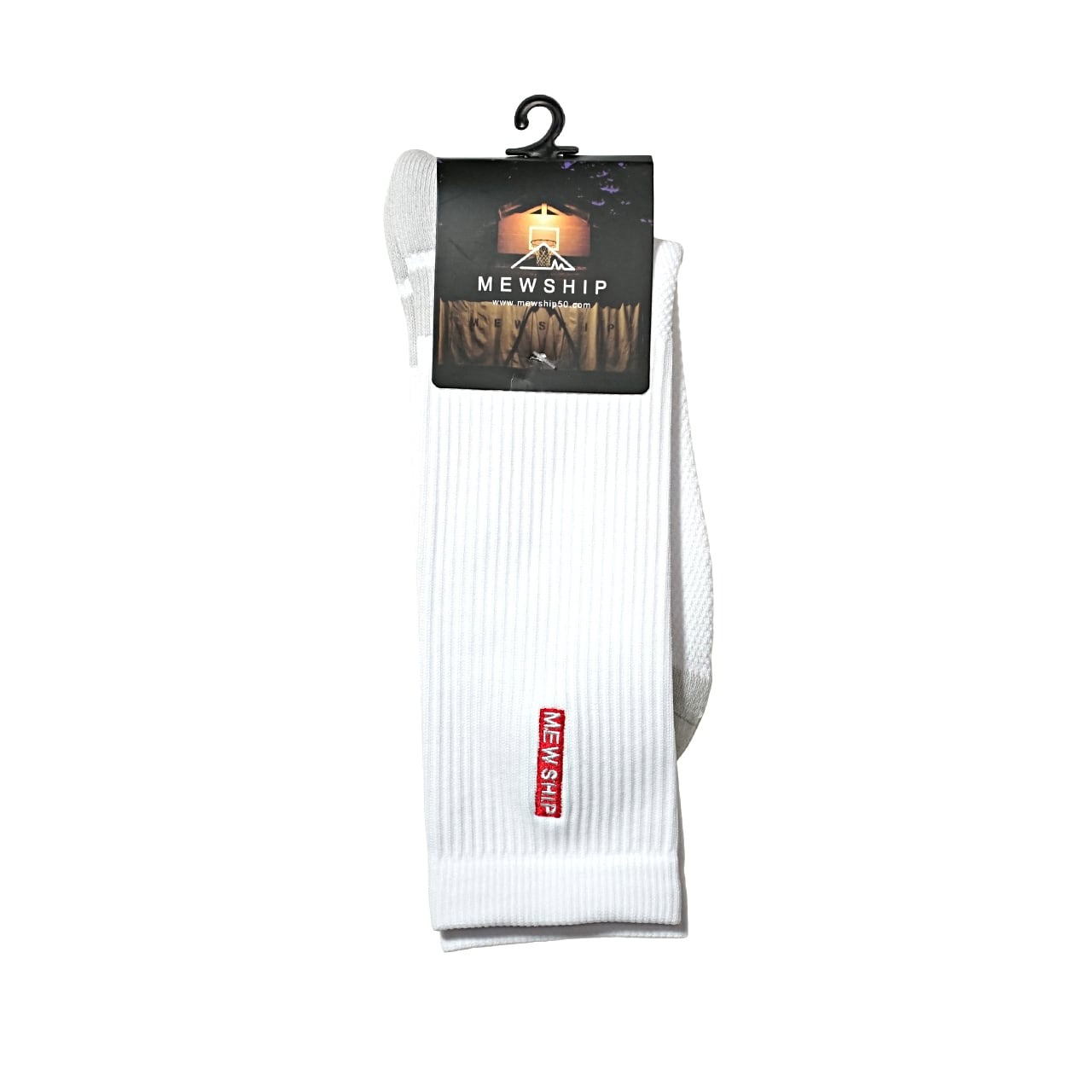 MEWSHIP M.R socks【White×Gray×R.Orange】