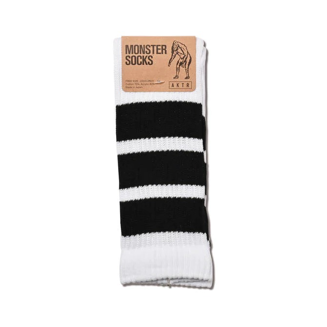 AKTR BASIC MONSTER SOCKS WHxBK【522-007021】