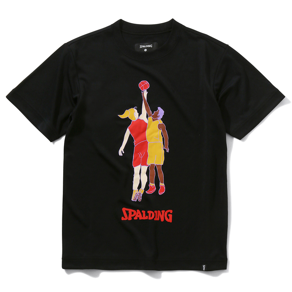 SPALDING ジュニア Tシャツ トライトゥゲザー トスアップ ブラック【SJT22059】