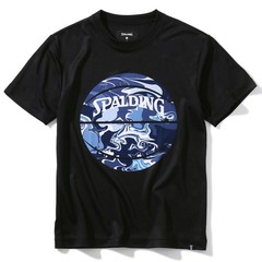 SPALDING ジュニアTシャツ ウォーターマーブルボール【SJT200620 BK×NV】