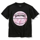 SPALDING ジュニアTシャツ ウォーターマーブルボール【SJT200620 BK×PNK】 SPALDING ジュニアTシャツ ウォーターマーブルボール【SJT200620 BK×PNK】