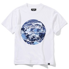 SPALDING ジュニアTシャツ ウォーターマーブルボール【SJT200620 WH×NV】