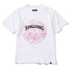 SPALDING ジュニアTシャツ ウォーターマーブルボール【SJT200620 WH×PNK】 SPALDING ジュニアTシャツ ウォーターマーブルボール【SJT200620 WH×PNK】