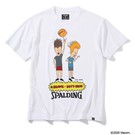 SPALDING Tシャツ ビーバスアンドバットヘッドバスケットボール【SMT200100 WH】 SPALDING Tシャツ ビーバスアンドバットヘッドバスケットボール【SMT200100 WH】