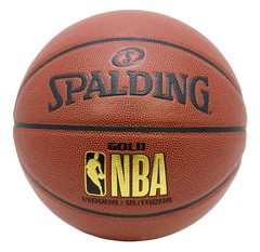 SPALDING ゴールド 合成皮革 5号球 NBAロゴ入り【76-504J】