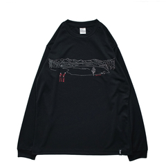 Mewship50 Lake of zone L/S PL <Black×White×Shrimp>