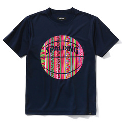 SPALDING Tシャツ アフリカントライバルボール ネイビー【SMT22005】
