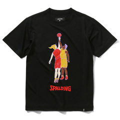 SPALDING ジュニア Tシャツ トライトゥゲザー トスアップ ブラック【SJT22059】