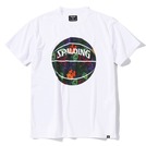SPALDING Tシャツ トロピクスボールプリント ホワイト×ブラック【SMT23004】