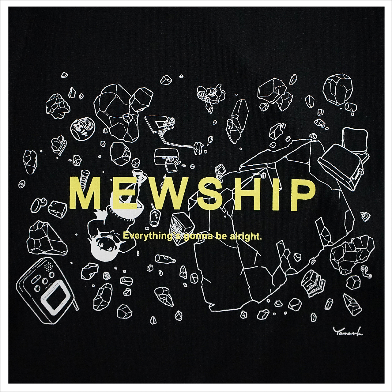 MEWSHIP LOFI GIRL clash S/S PL <Black×White×L.Green>