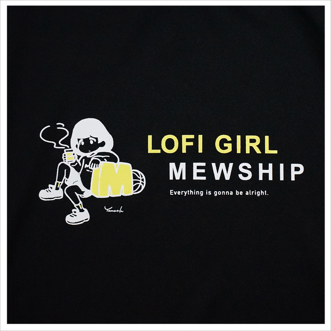 MEWSHIP LOFI GIRL S/S PL <Black×White×L.Green>