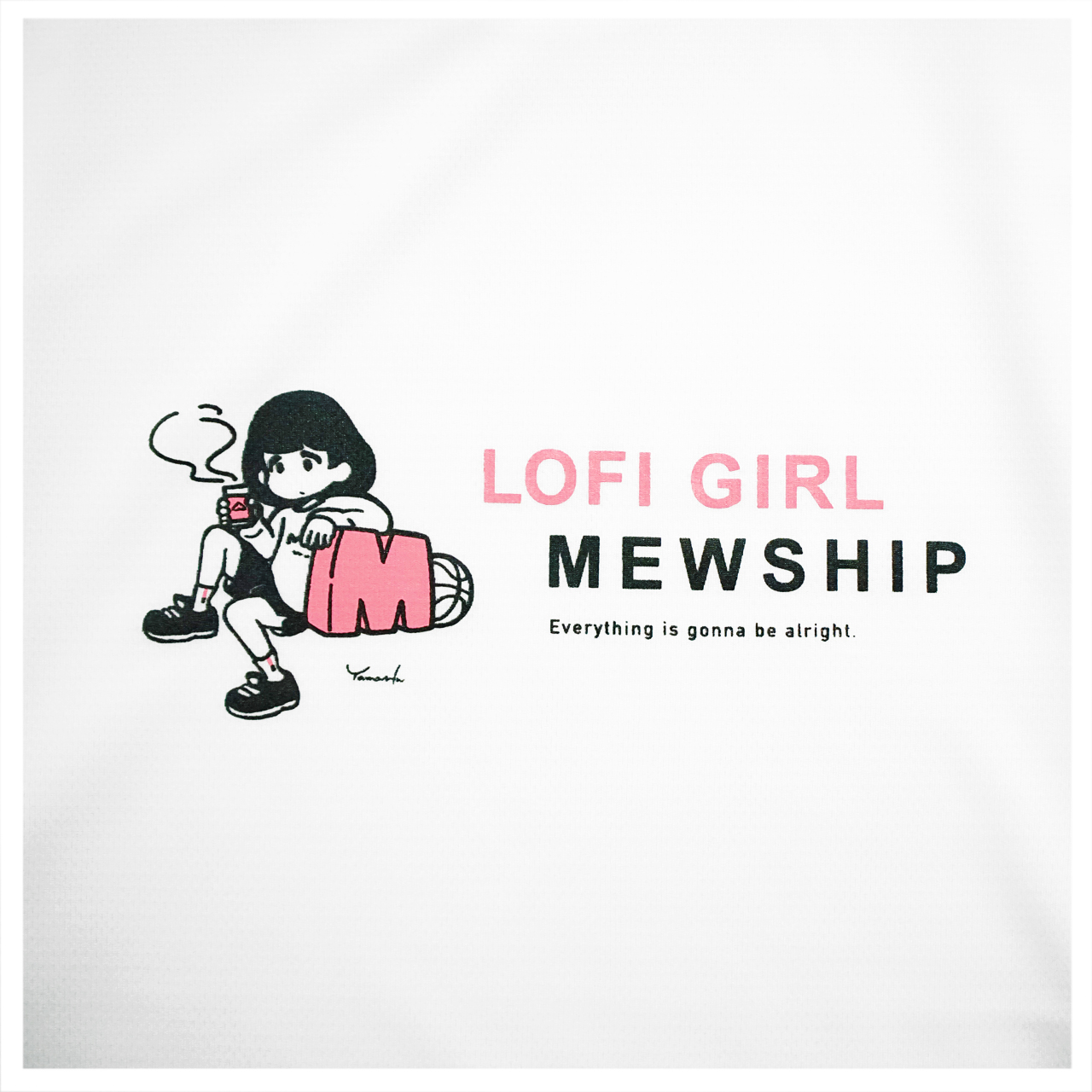 MEWSHIP LOFI GIRL S/S PL <White×Black×S.Pink>