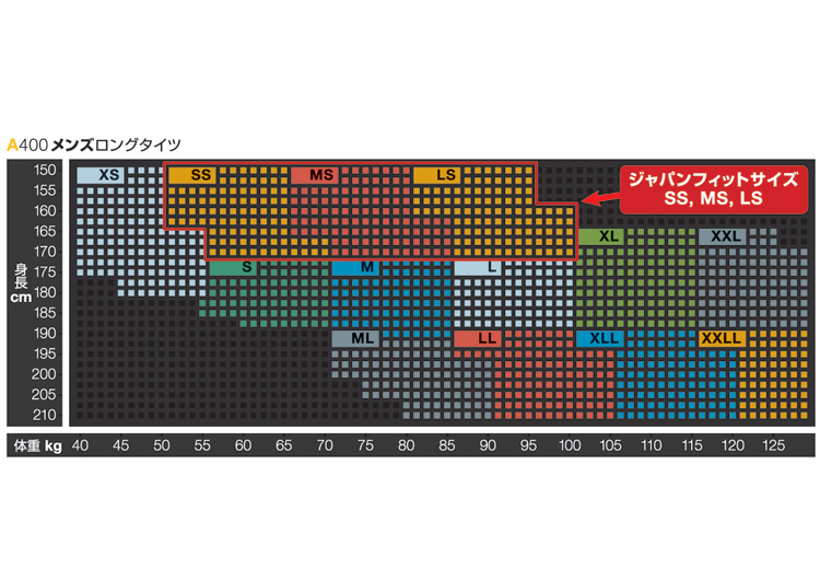 SKINS A400 メンズロングタイツ【B40040001】