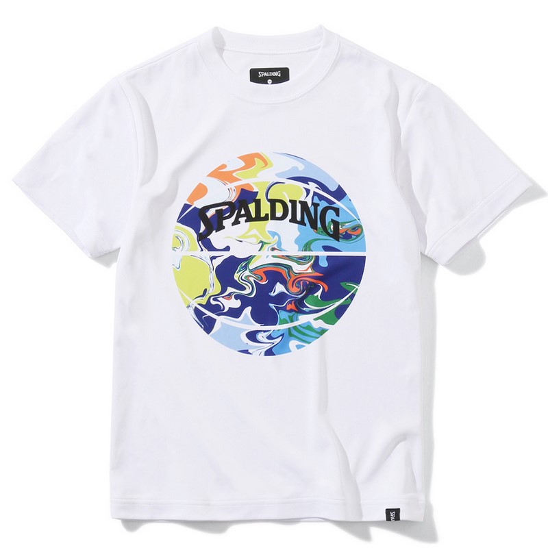 SPALDING ジュニアTシャツ ウォーターマーブルボール【SJT200620 WH×ML】