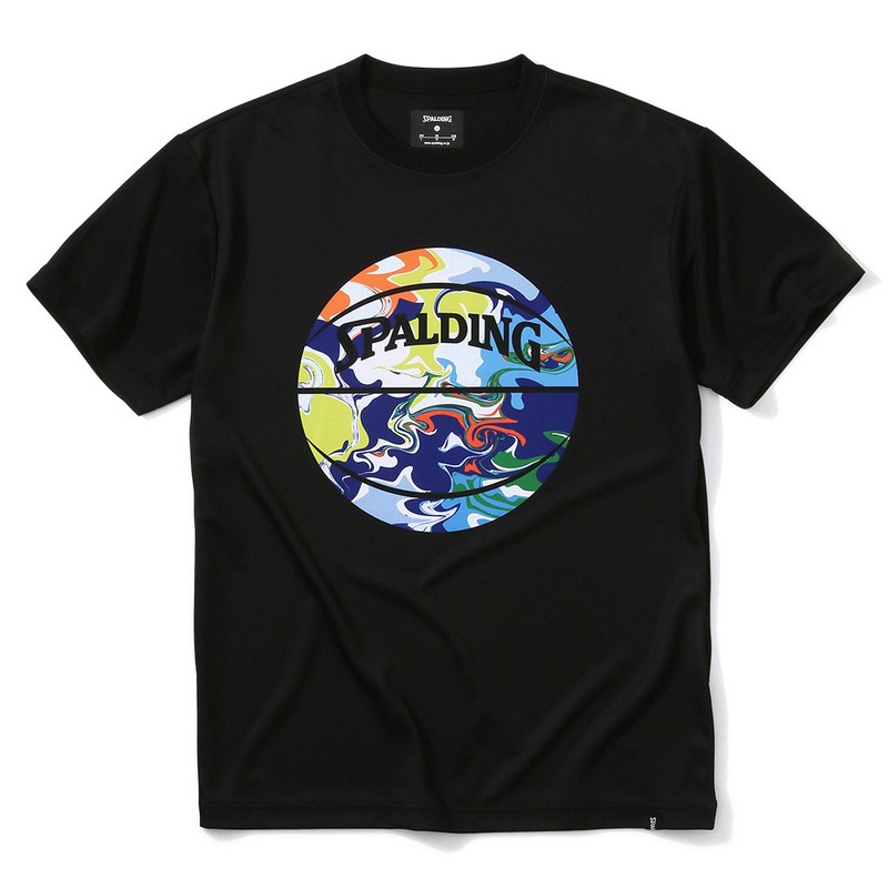 SPALDINGTシャツ ウォーターマーブルボール【SMT200200 BK×ML】