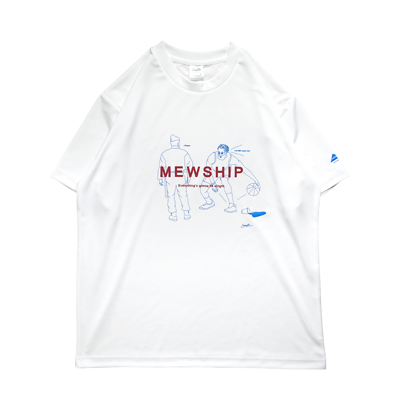 MEWSHIP Stepback Paris S/S PL (White×S.Blue×Y.Red)