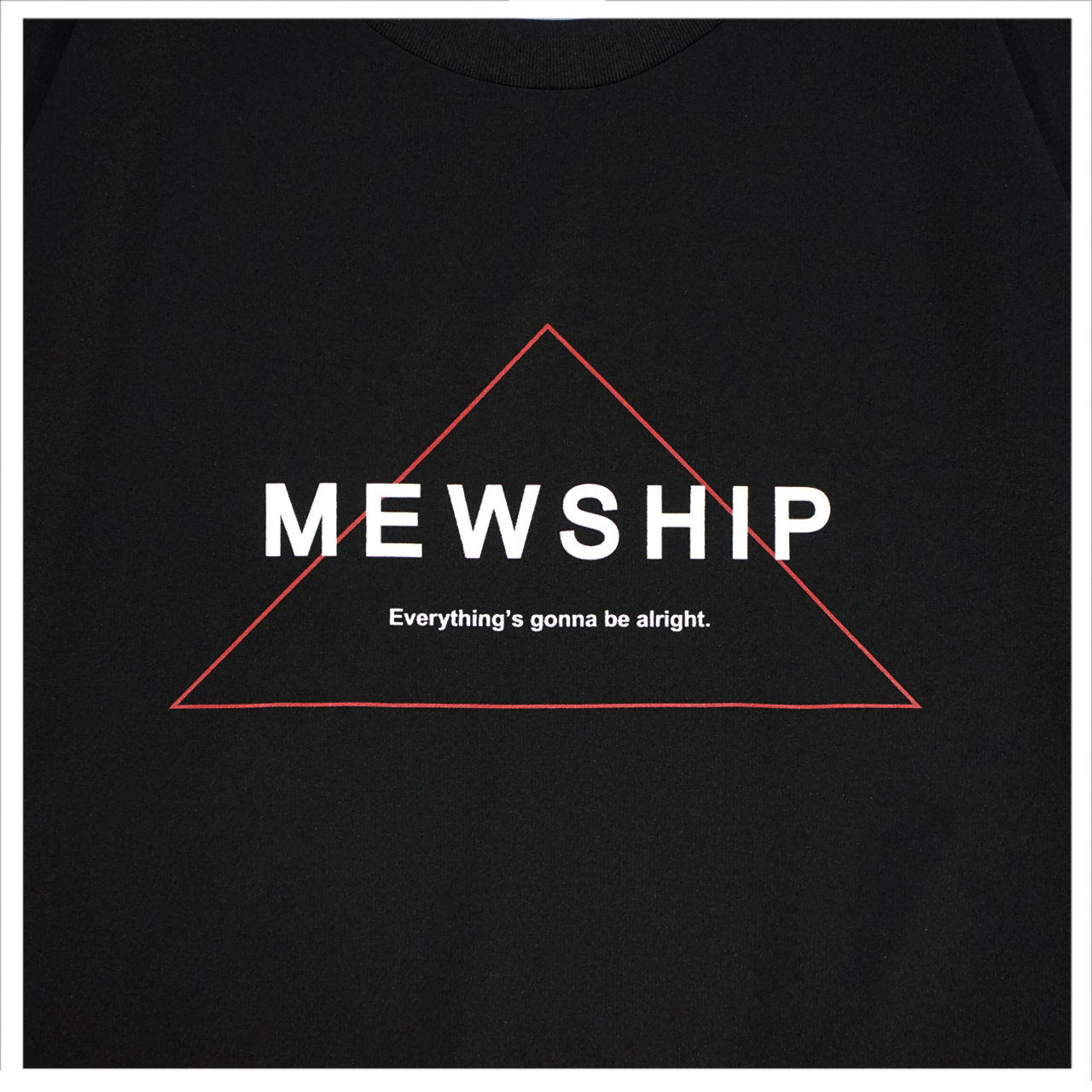Mewship50 Triangle S/S PL【Black×White×R.Orange】